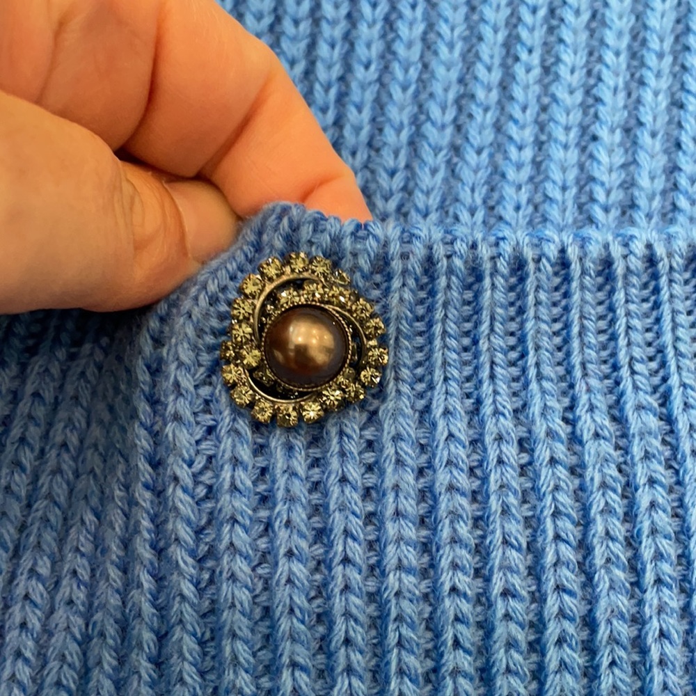 N21 100% Wool Blue turtleneck/button back US6 - Picture 2 of 7